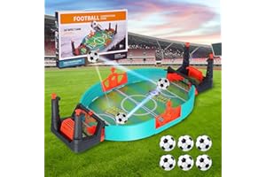 Plateau Jeu Mini Foot Adulte avec 6 Balls, Jeu de Société Foot, Jeux de Baby Foot Interactif, Table de Football Jeu Interactif pour Deux Personnes, Mini Jeu de Baby-Foot pour Enfants et Adultes