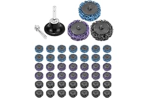 QWORK® 46 Pcs CSD Scheibe Schleifscheibe, Reingungsscheibe Set, 50mm, 3 Farben, Zum Entrosten und Polieren