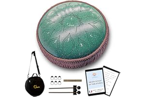 ORORA Handpan Steel Tongue drum (12 pouces 13 notes) - Instrument de musique enfant et adulte - Tambour zen et méditation - Ebook de 20 partitions offert - Cadeau original relaxation