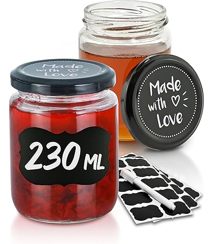MamboCat Set van 50 potten 230 ml hoog deksel kleur goud To 66 incl. Diamant Gelierzauber receptenboekje, jampotten, inmaakpotten, inmaakpotten, potten