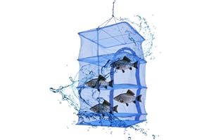 LUNICASHA 4 Levels Drying Net Herb Dryer Hanging Drynet Dryer with Zip Foldable Herb Dryer for Plant Meat Flowers Blue