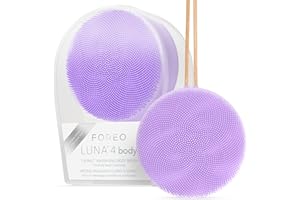 FOREO LUNA 4 body cepillo de cuerpo - Cuidado de toda la piel - Exfoliante para cuerpo - Mejora la absorción de las lociones - Herramienta de drenaje linfático premium - Impermeable - Lavender