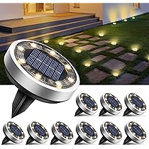 BrizLabs 12 Pezzi Luci Solari Giardino Esterno, 8 LEDs Luce Sepolta Faretti Terra Solare Impermeabile Bianco Freddo Lampada Solare Decorazione per Vialetto Paesaggio Cortile Scala Prato Strade BrizLabs 12 Pezzi Luci Solari Giardino Esterno, 8 LEDs Luce Sepolta Faretti Terra Solare Impermeabile Bianco Freddo Lampada Solare Decorazione per Vialetto Paesaggio Cortile Scala Prato Strade