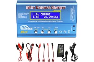 Hobby Fans B6 Balance Ladegerät 80W 6A LCD für LiPo Li-Ion Life Akku (1-6S) NiMH NiCd (1-15S), RC Hobby Akku LED AC Power Adapter