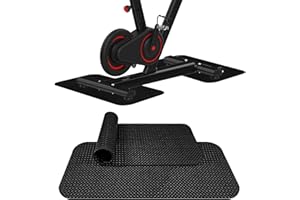 Capslpad 2 pcs Non-Slip Exercise Bike Trainer Mat, Reversible Exercise Equipment Mat, Protective Floor Carpet for Under Stationary Bike, Spin Bicycle Rowing Machine Standing Desk(30x63.5x0.5cm)