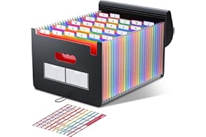 THINKTEX Dokumentenmappe A4 26 Fächer,Grosse Kapazität Sortiermappe Fächermappe Datei Organizer Ordner,Schreibtisch Organisation/Aktentasche Mappe,Dokumententasche Aktenmappe Ordnungsmappe mit 3 A-Z Labeln