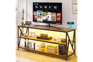 Lvifur Mueble de TV, marrón, Ancho