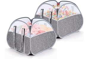 Geegear 90L Cesto Portabiancheria, 2 Pcs Pieghevole Pop-up Laundry Baskets Cesta Biancheria Grande Portabiancheria Sporca Cesta Cestino Organizzatore per Vestiti e Giocattoli(50x50x36cm)