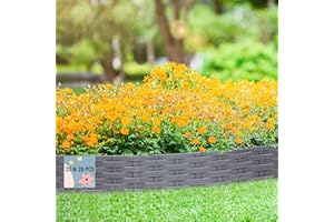 arvioo Rasenkante 20m 20 Stk, Abgrenzen den Rasen von Beeten, Beeteinfassung mit Dornen, Formbar, UV-Beständig, Werkzeugelose Schneller Einbau, Beetumrandung Ratten Gartenpalisade aus Kunststoff (Grau