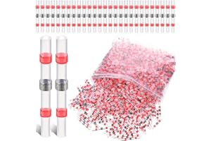 COMFORTY Lötverbinder mit Schrumpfschlauch, 150 Stück Lötverbinder Rot AWG22-18 Kabelverbinder Wasserdicht Schrumpfschlauch Isoliert Quetschverbinder Stoßverbinder für Automobil Elektronikindustrie