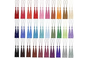 Amdonalo Bookmark Tassel, 60 Pcs 30 Colors Silky Tassels Handmade Bookmark Tassels for Resin, Mini Tassels with Loops for Jewelry Making