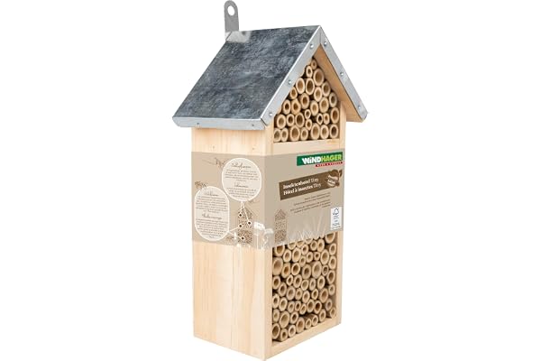 Windhager hôtel à Insectes Tiny - Bois et Bambou - abris à Abeilles, nichoir, hôtel à Insecte Bois - Insectes pour Abeille, Coccinelle, Abris pour Abeilles et nichoirs à Suspendre