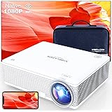 WISELAZER Proyector, Proyector WiFi Que Protege Sus Ojos con Nativo 1920 * 1080p, Soporta 4K, Full HD Portatil Proyector led