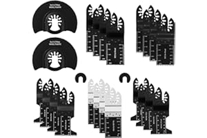 HAOYULUO Lame Utensile Multifunzione, set di lame per seghe oscillanti, set di accessori per Bosch, Fein, Milwaukee, Worx, Fein Multimaster, Black & Deck (24)