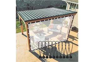 QHLTY Tenda da Esterno, Tenda Divisoria con Pannelli Laterali in Telo Impermeabile con Occhielli, per Pergola, Portico, Gazebo, Capanna (Color : Clear, Size : 2.5x4m)