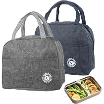 Borsa Termica Per Pranzo Da Lavoro E Picnic - Tote Isotermica Grande Capacità, Grigio, Con Chiusura In Velcro - 4