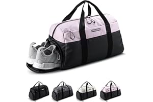 Fitgriff® Sporttasche & Reisetasche V2 für Damen und Herren - mit Schuhfach & Nassfach - Tasche für Sport, Fitness, Reisen - Trainingstasche, Gym Bag, (Black/Pink, Medium)