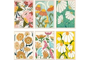 YALKIN Paint by Numbers for Adults and Beginner, Painting by Number Kits On Canvas,Without Frame DIY Color Oil Painting Acrylic Paints,Home Wall Decor 6 Pack 8x12 in