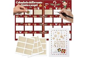 KAÏDENSÏ Calendario Avvento Personalizzato Gratta E Vinci - Calendario Dell'Avvento Creativo Uomo Donna 2025 - Idea Regalo Natale Originale per Lui e Lei