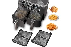 HCUNBSU Pack of 2 Splash Guards for Ninja AF400EU, Stainless Steel Silicone Splash Guard, Hot Air Fryer Accessories for Ninja Foodi AF400EU and AF451EU, Effective Reusable Splash Guard Accessories