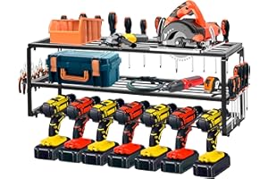 IBVIVIC Organisateur D'Outils ÉLectriques Perceuse Contenir, Support Mural pour Organisateur D'outils Électriques de Rangement pour Garage, Ateliers (7 Perceuses)