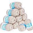 Knitting Yarn 12 x 50 gram ball of handwoven yarn. Crochet yarn. 100% acrylic for knitting classic yarn for an adult or a baby ultrasoft for all knitting and crochet projects. (Light coffee colour).