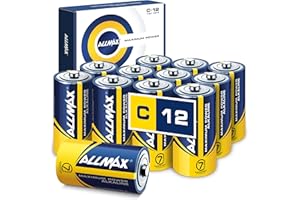 Allmax C Baby (LR14) Maximum Power Alkaline Batterien (12 Stück) – Ultra-Langlebigkeit, auslaufsicheres Design, 7 Jahre Haltbarkeit, maximale Leistung (1,5 V)