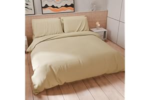 PETTI Artigiani Italiani - Podwójny zestaw poszewek na kołdrę 220 x 200 cm (2 poszewki na poduszki 80 x 80 cm w zestawie), zestaw poszewek na kołdrę z mikrofibry jednolity kolor taupe