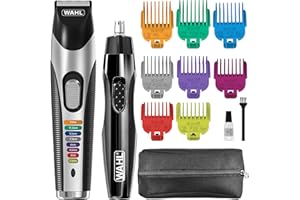 Wahl Colour Trim Multigroomer Kit, Includes Ear & Nose Trimmer, Body Grooming, Beard Trimming, 8 Colour-Coded Length Combs, Travel Case, 60 Minute Cordless Power