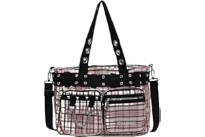 Makukke Sac fourre-tout Y2K pour femme - Grand sac gothique - Motif tête de mort - Pour le travail, le bureau, les voyages