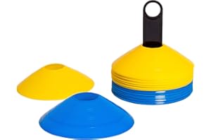 8LevelUp Trainingsdiscs 40er Set (20 gelbe und 20 Blaue Hütchen - flexibel, sicher und robust) für Fußball, Reitsport, Hundetraining, Pferdetraining, Agility Training für Hunde