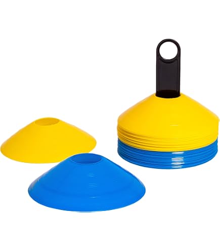8LevelUp Pylonen Set – 8 Stuks Van 30 Cm – 4x Geel & 4x Blauw – Flexibel, Onbreekbaar – Met Opbergtas – Voor Voetbal, Honden- & Paardentraining