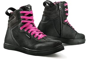 SHIMA Rebel Lady, Motorradschuhe Urban Damen Motorradstiefel Stadt Sneakers Fluo Schwarz
