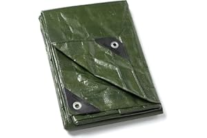 GUARD SHIELD Telone di copertura con occhielli, impermeabile, 3 m x 6 m, verde, multifunzione, in poliestere, 120 g/㎡, in tessuto, multiuso, resistente agli strappi, stabilizzato ai raggi UV