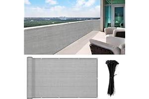 HENG FENG Frangivista Balcone Recinzione 75x600cm HDPE Frangivento Protezione UV Resistente al Vento per Patio Giardino con Fascette,Marrone-Grigio