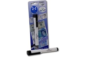 Minder 2 in 1 Forged Note Detector Pen with Integrated UV Light - Ideal for Detecting Counterfeit Paper and Polymer Currency (Counterfeit Checking Ink, 1 Pen)