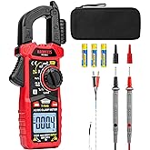 KAIWEETS AC/DC Clamp Meter Multimeter Clamp for Measuring AC/DC Voltage &amp; Current, Temperature, Continuity, NCV, Diode, with