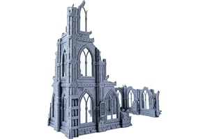 3D Vikings Seria gotyckich ruin - zestaw 1: trzypiętrowa zrujnowana gmach i przylegająca resztka pierwszego piętra, skala 28/32 mm