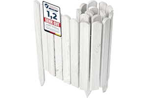 Garronda Rollborder Recinzione in legno flessibile 100 x 40 cm bordatura giardino bordura per aiuola staccionata in legno cordolo Decorazione da frutteti Palizzata GD-0148 Bianco