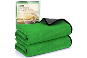 Airlab 2X bardzo duży gruby ręcznik do suszenia samochodu 90 x 60 cm XXL, ultra chłonne, super miękkie ściereczki z mikrofibry do pielęgnacji samochodu, polerowania, mycia i czyszczenia