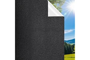 DIFIT Pellicola oscurante per vetri, non adesiva, senza residui, rimovibile, opaca, antistatica, per il controllo del calore, Pellicola per vetri privacy anti-UV per la casa(bianco e nero,44.3x200cm)
