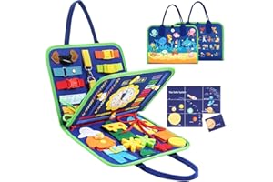 khlerox Busy Board Montessori Toy for Kids, Educational Learning Activity Sensory Board, Developing Sensory Toy for Fine Motor Skills, Travel Toy for Plane Car, Gift for Boys Girls