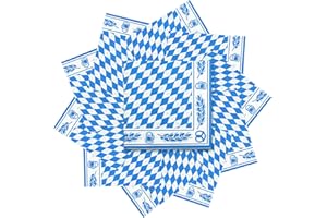 HONMOK 40 Stück Servietten Oktoberfest Deko Bavaria Blaue Servietten Bayerische Motivservietten Partyservietten Bayern Raute Party Dekoration‎ für Bierfest Oktoberfest Party Gastronomie 33x33cm