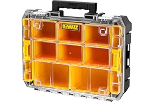 DEWALT Organiseur TSTAK DWST82968-1 - Etanche IP54 - 7,8L - Pour Petites Pièces et Accessoires - Couvercle en Polycarbonate Transparent