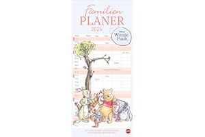 Winnie Puuh Familienplaner 2026: Terminkalender mit Abenteuern von Winnie Puuh und seinen Freunden. Praktischer Wandkalender mit 5 Spalten. Liebvoll illustrierter Wandplaner.