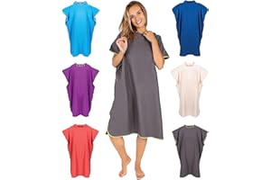 Gräfenstayn Ponczo kąpielowe premium z guzikami – Öekotex 100 – pomoc w przebieraniu się dla kobiet i mężczyzn – ponczo surfingowe na plażę – ponczo dla dorosłych – pomoc w przebieraniu – peleryna