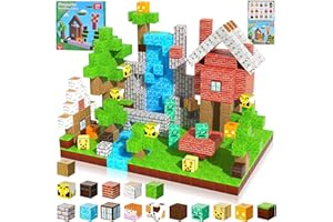 HEQISHUN Magnetyczne klocki konstrukcyjne dla dzieci, 100 elementów, magnetyczne elementy dla dzieci – seria Las, magnetyczne konstrukcje dla dzieci, zabawki Montessori dla dzieci w wieku od 3 do 10 lat