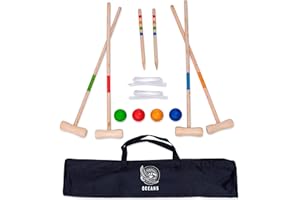 Ocean 5 Jeu de dés de la Marques Jeu de Plein air. Le Jeu d´adresse en Bois pour Enfants et Adultes, conçu pour 2-4 Personnes