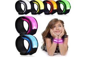 esonstyle 6 PCS LED Glow Bracelets, Night Safety Light Up Bracelets for Kids - Glow in The Dark Party Favors for Halloween, Christmas, Concerts, Festivals, Sports, Camping