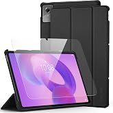 EasyAcc Case for Lenovo Idea Tab Plus 12.1 Inch 2025, Case with Ultra Slim Screen Protector and Stand Function, Black